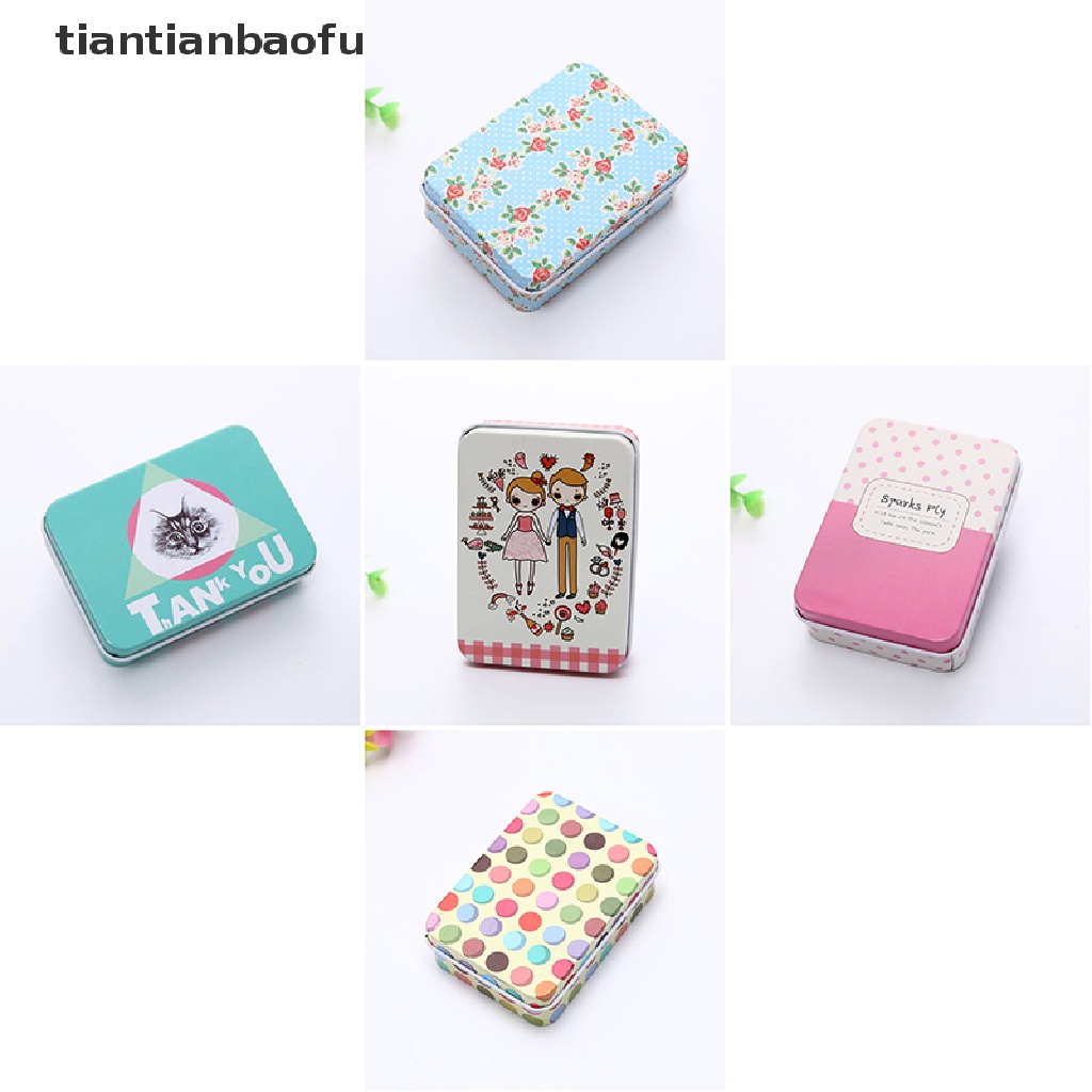 [tiantianbaofu] Kartun Tin Box Sealed Jar Packing Box Perhiasan Permen Penyimpanan Kaleng Koin Gift Box Butik