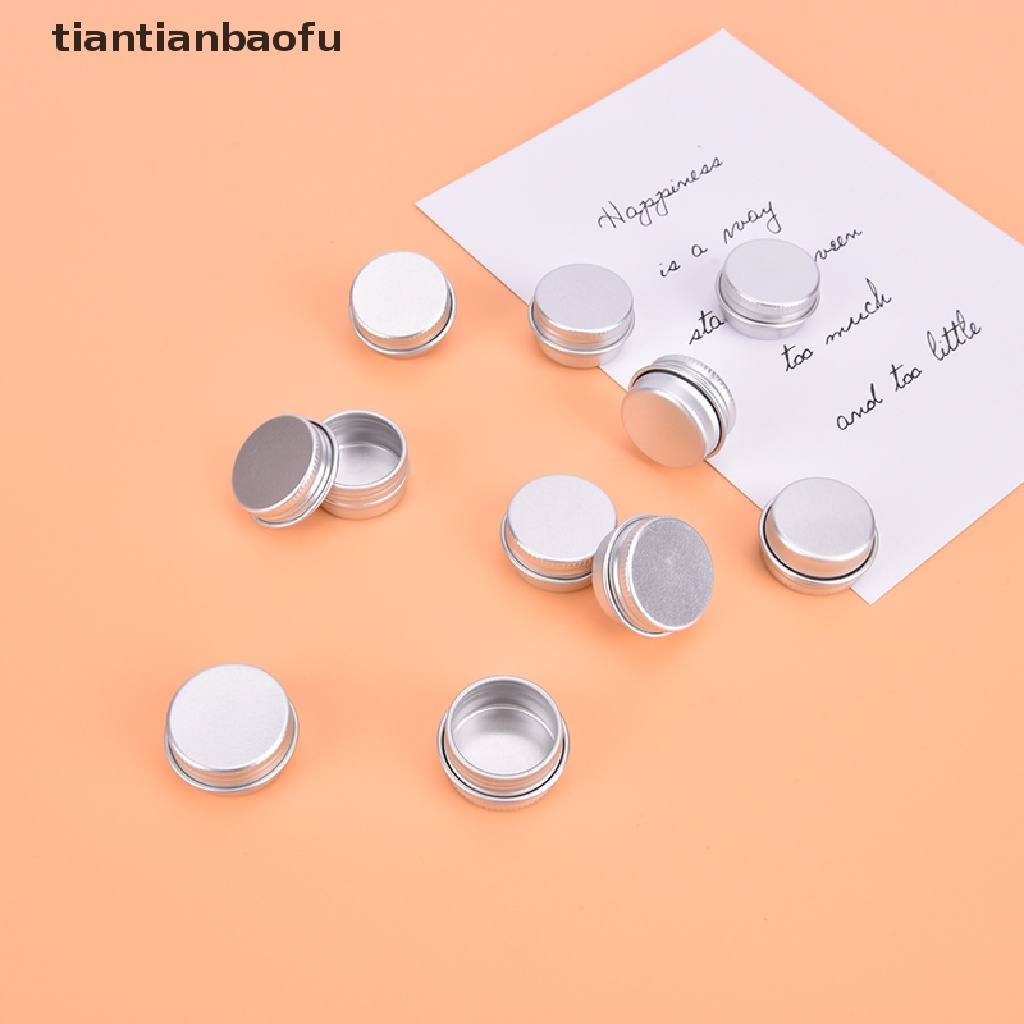 [tiantianbaofu] 10pcs Toples Kaleng Aluminium 5ML Untuk Cream Balm Kuku Wadah Kosmetik Kotak Butik