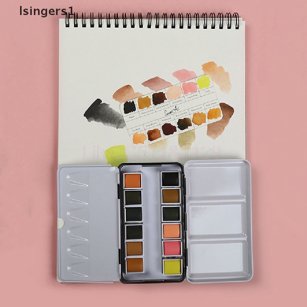 [lsingers1] Setengah Pan Nampan Cat Air Kotak Kaleng Kosong Palet Paing Penyimpanan Paint Tray Butik