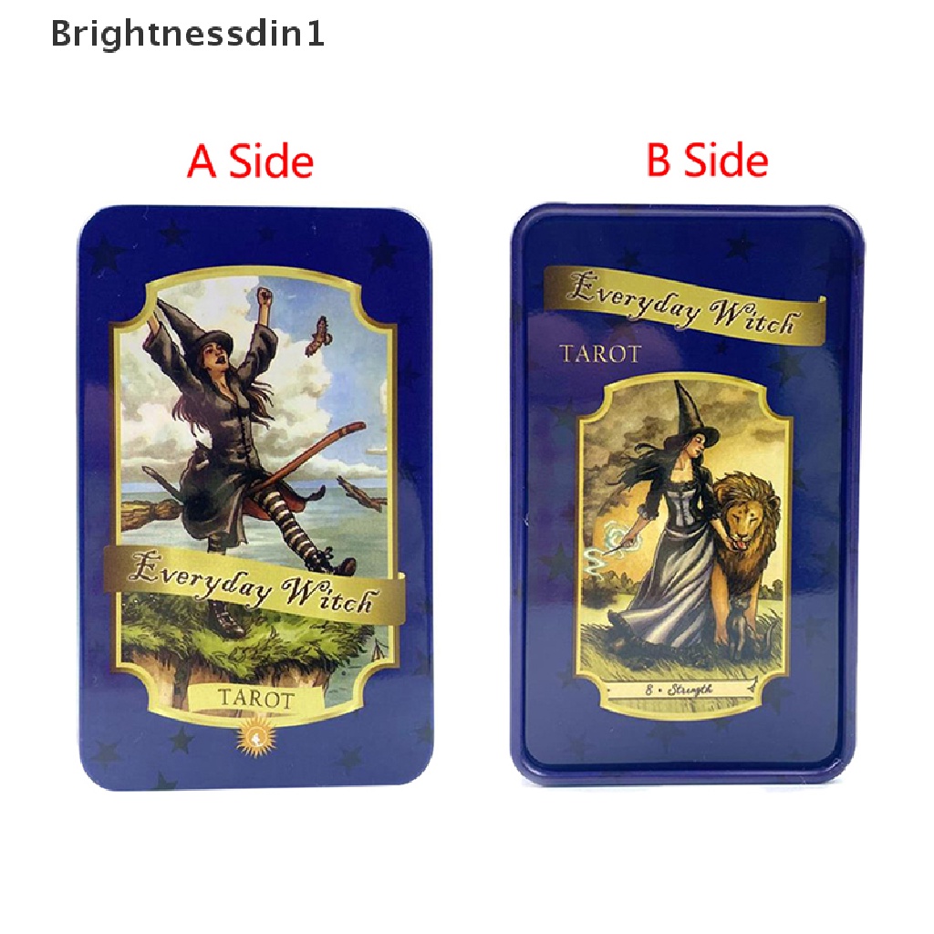 [Brightnessdin1] Besi Kotak Everday Witch Tarot Card Ramuan Ramalan Dek Permainan Pesta w/Butik Manual