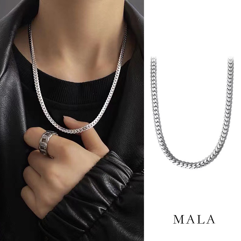 Kuba Kalung Streetwear Ins Hip-hop Rantai Tebal Baja Titanium Pasangan Kalung Unisex