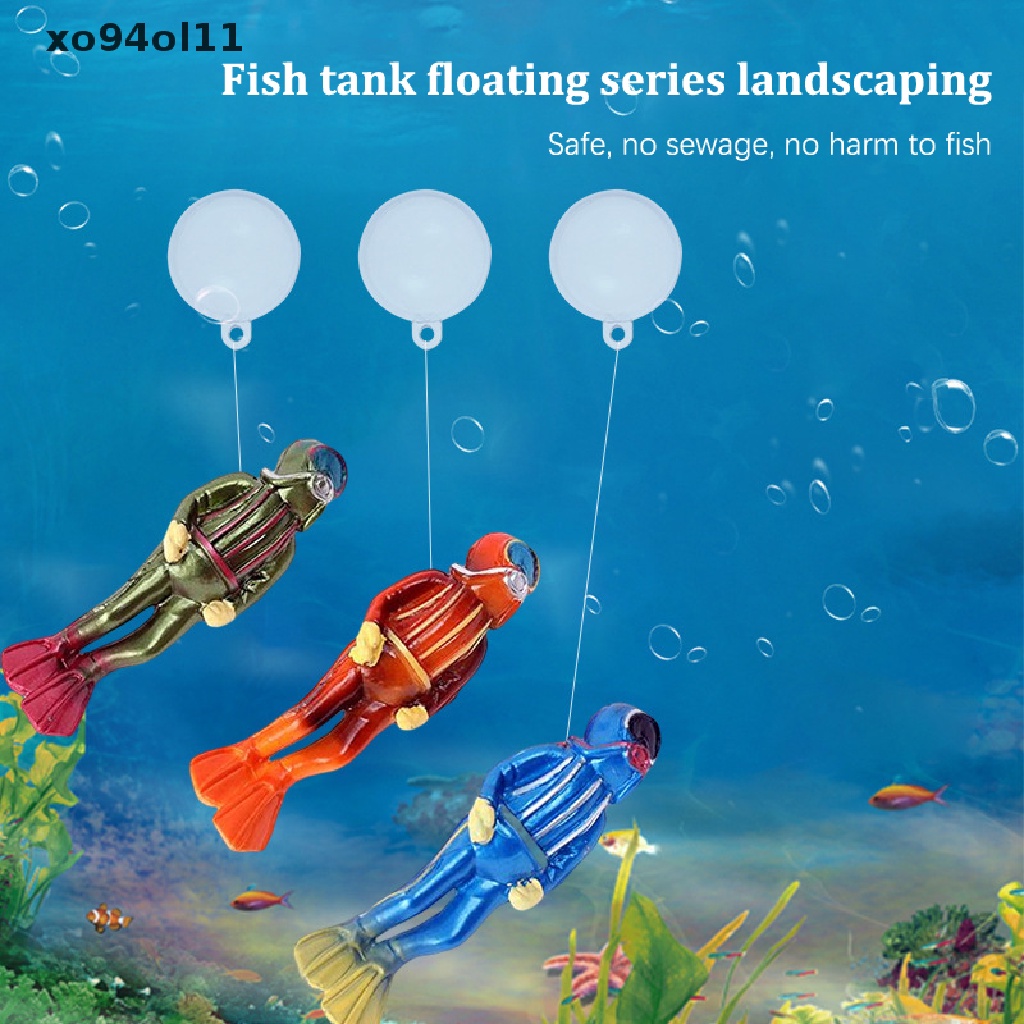 Xo Dekorasi Lansekap Ikan Penyelam Warna-Warni Fish Landscaping Kartun Penyelam Floag Bola Floag Patung Dekorasi OL