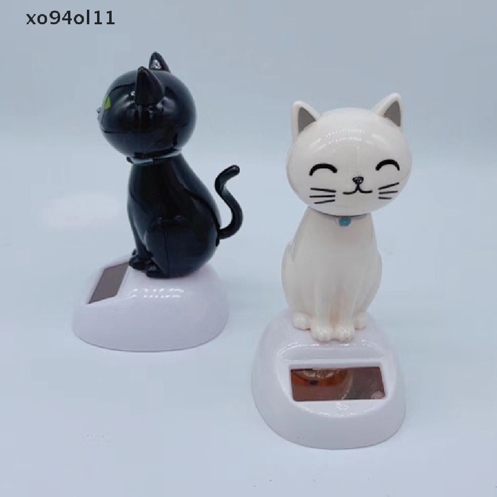 Xo Solar Dancing Mainan Patung Kucing Tenaga Surya Patung Meja Mobil Dekorasi Kantor OL