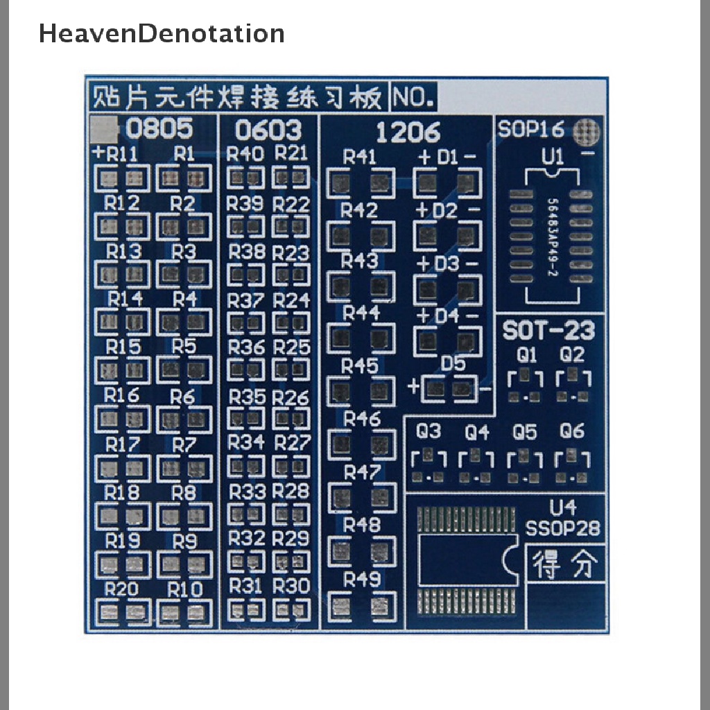 [HeavenDenotation] Smt Latihan Las Komponen SMD Papan PCB Solder Solder DIY Suite Kit HDV