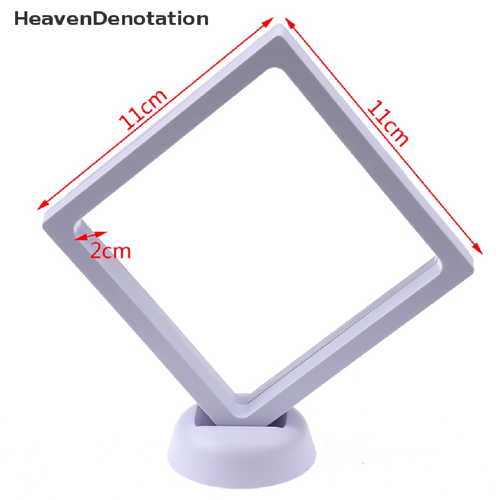 [HeavenDenotation] Persegi 3D Floag Perhiasan Koin Display Frame Holder Box Case w/Stand HDV