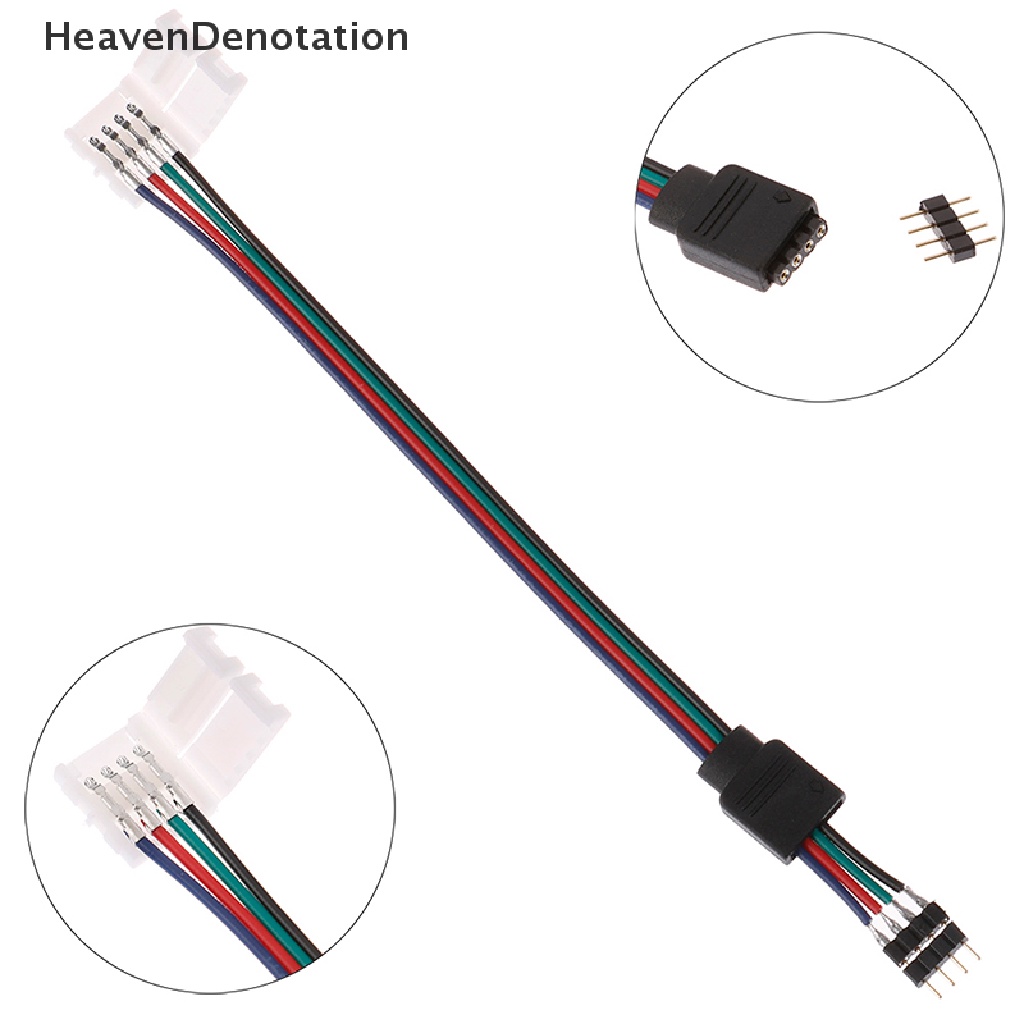 [HeavenDenotation] Konektor Lampu strip led 15cm 5050inc 4pin RGB Ke power adaptor connector HDV