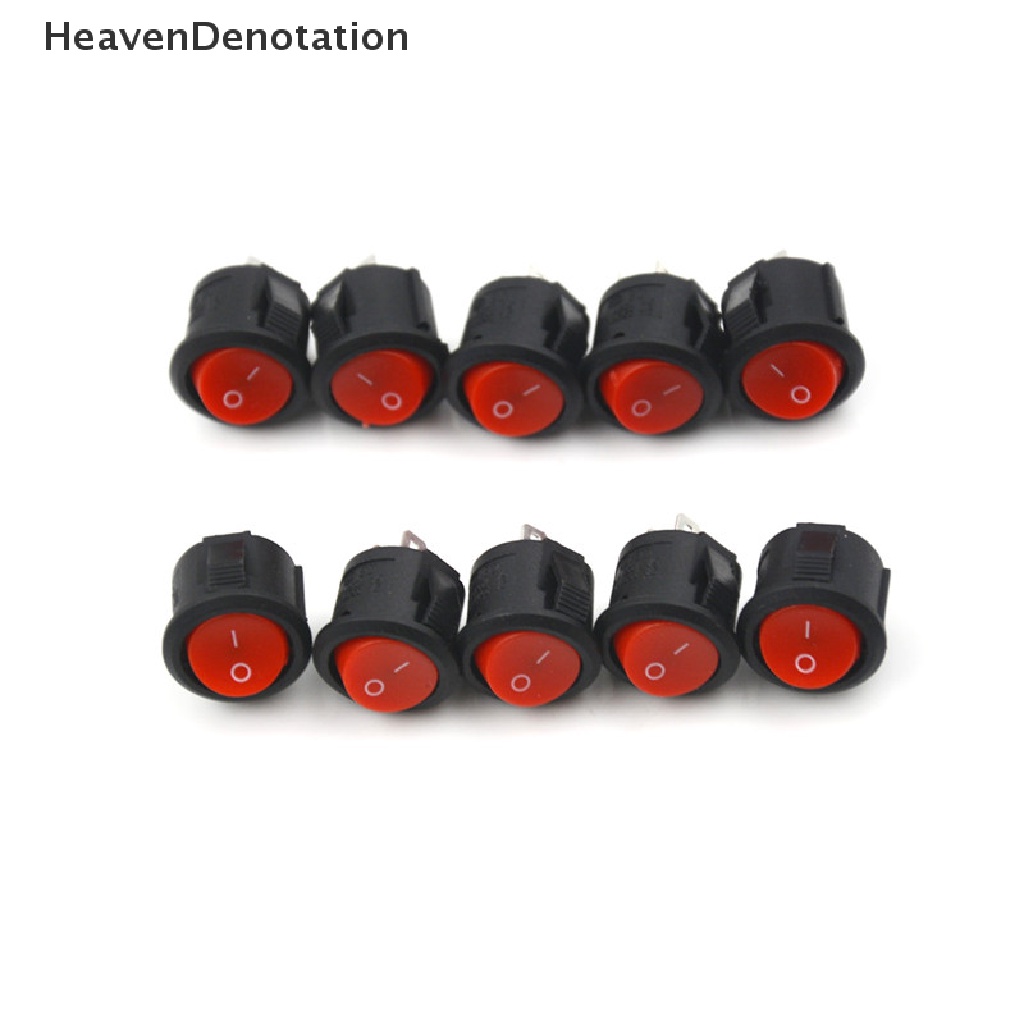 [HeavenDenotation] 10pcs Saklar Rocker Kapal Bulat Diameter 16mm Saklar Rocker Switch Mini 2pin ON-OFF 3A/250V HDV