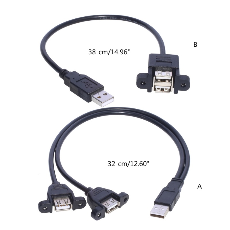 Cre USB Splitter, Kabel Charger USB, USB A 2.0 Male to Dual USB Female Jack Y Splitter Charging Cable Untuk Laptop/Mobil/Data