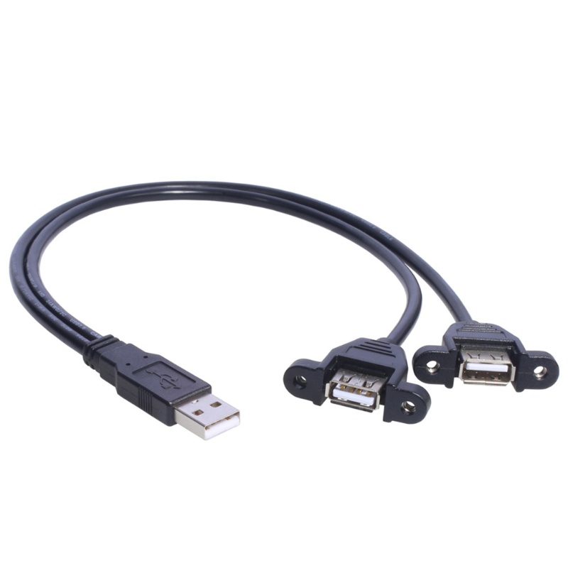 Cre USB Splitter, Kabel Charger USB, USB A 2.0 Male to Dual USB Female Jack Y Splitter Charging Cable Untuk Laptop/Mobil/Data