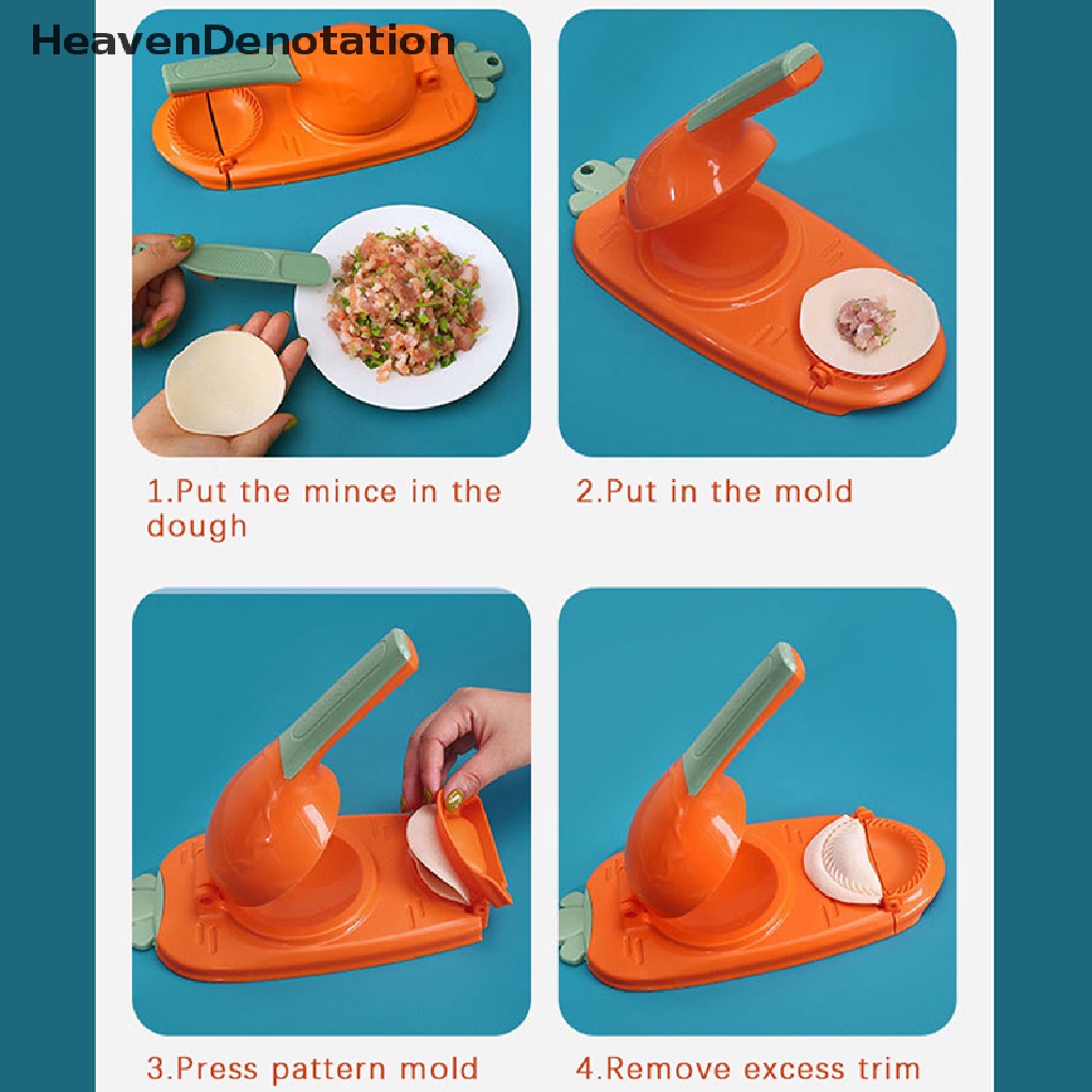 [HeavenDenotation] 2in1 Dumpling Maker DIY Wrapper Presser Manual Mesin Molder Hemat Tenaga Kerja Dapur Rumah Tangga Pembungkus Pangsit Menekan Gadget HDV