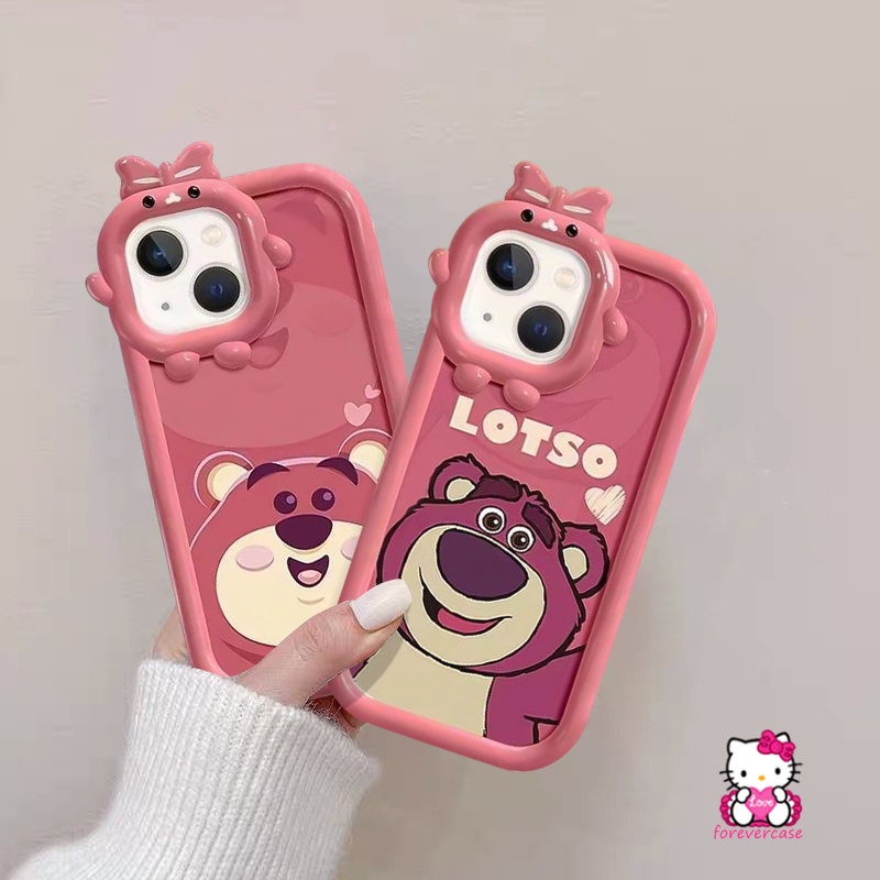 Kartun 3D Ikatan Simpul Little Monster Lens Case Redmi Note11 Pro+89 10 Pro 10s 11s Redmi 10C 10A 9C 9A A1 9 9T A1+10Poco M3 X3 Pro NFC Mi 11 Lite Strawberry Bear Manyo Lembut Sarung