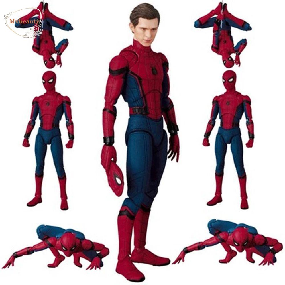 Mxbeauty Patung Action Figure Spiderman Untuk Anak Ganti Wajah Tom Holland Marvel Mainan Spiderman Mudik