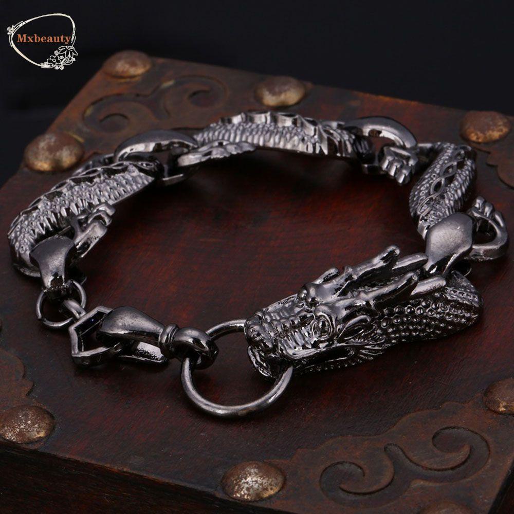 Male Vintage Bijoux Chain Punk Bangles High Quality Fashion Men's Bracelets Jewelry Chinese Dragon S