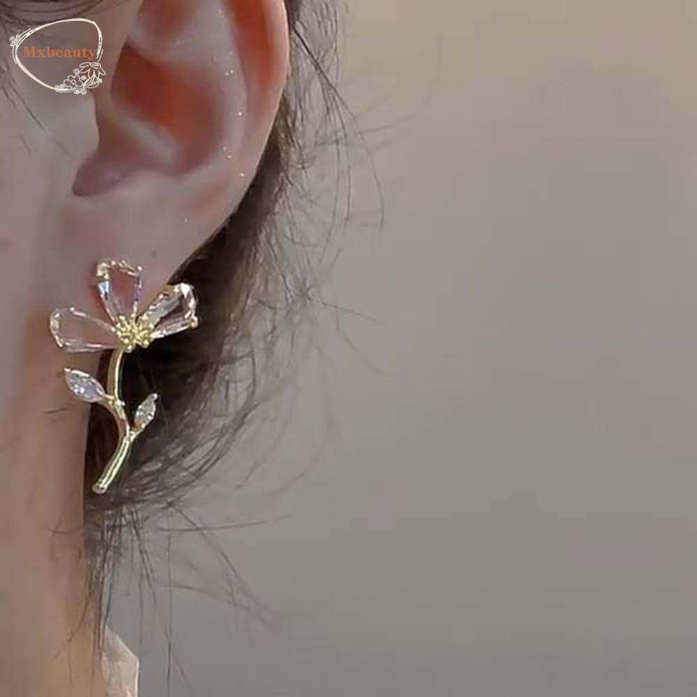 Mxbeauty Bunga Anting Fashion Gadis Hadiah Pesta Pernikahan Berlian Imitasi Rose Ear Hook