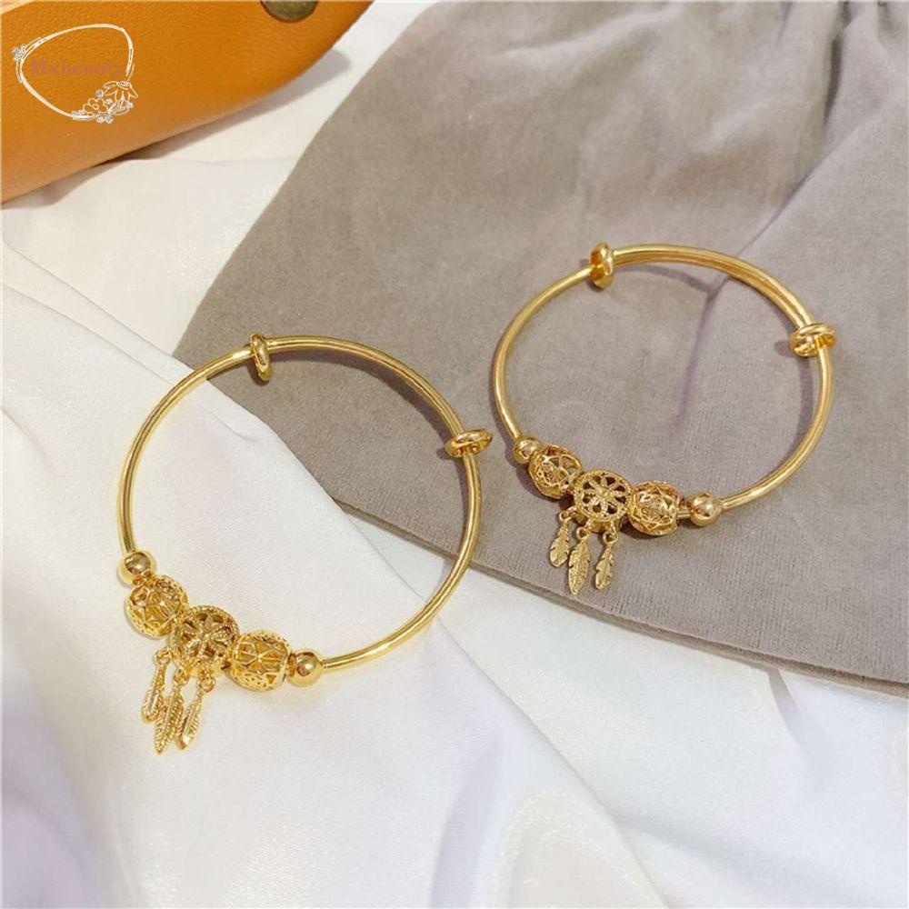 Mxbeauty Wanita Pasir Gelang Emas Gadis Hadiah Temperamen Penangkap Mimpi Niche Desain Rumbai Manik Tangan Rantai