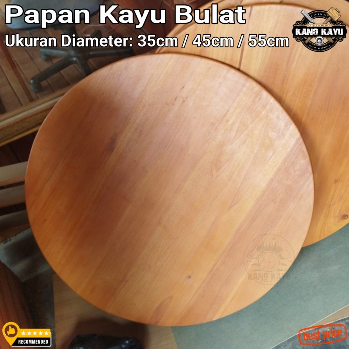 Papan kayu bulat bahan daun meja papan daun meja ukuran 50-70cm