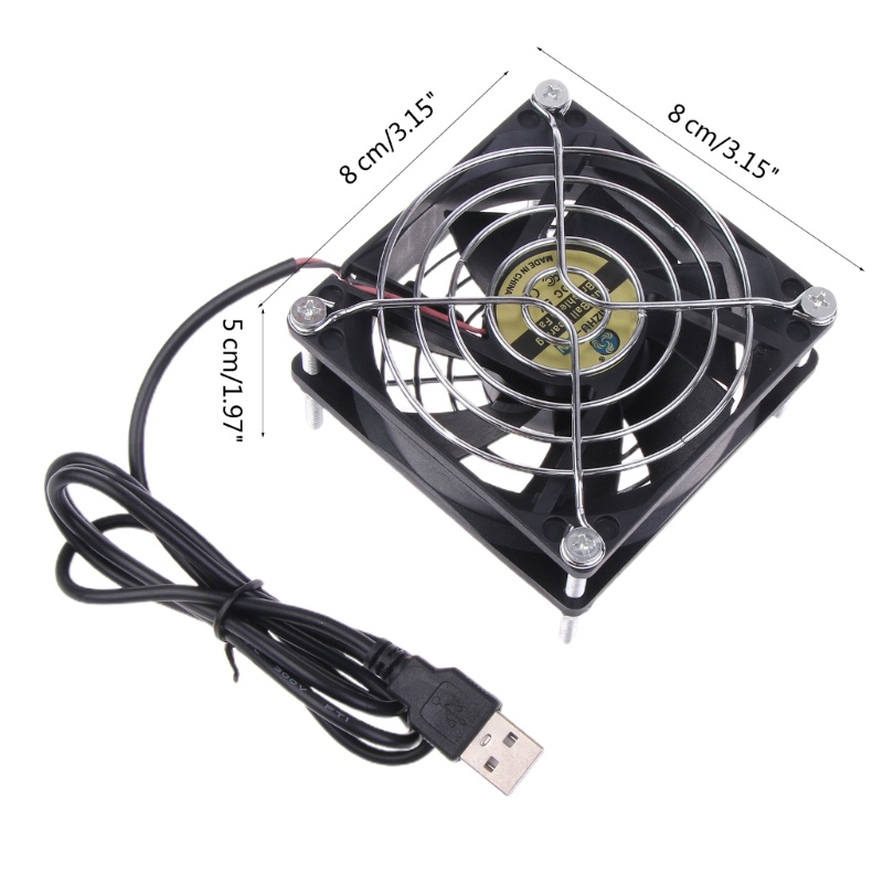 Cre DC5V USB Powered Fan Cooling Fan 8cmx8cmx5cm Brushless DC Cooling Fan Radiators Double Bearing Kipas USB Nyaman