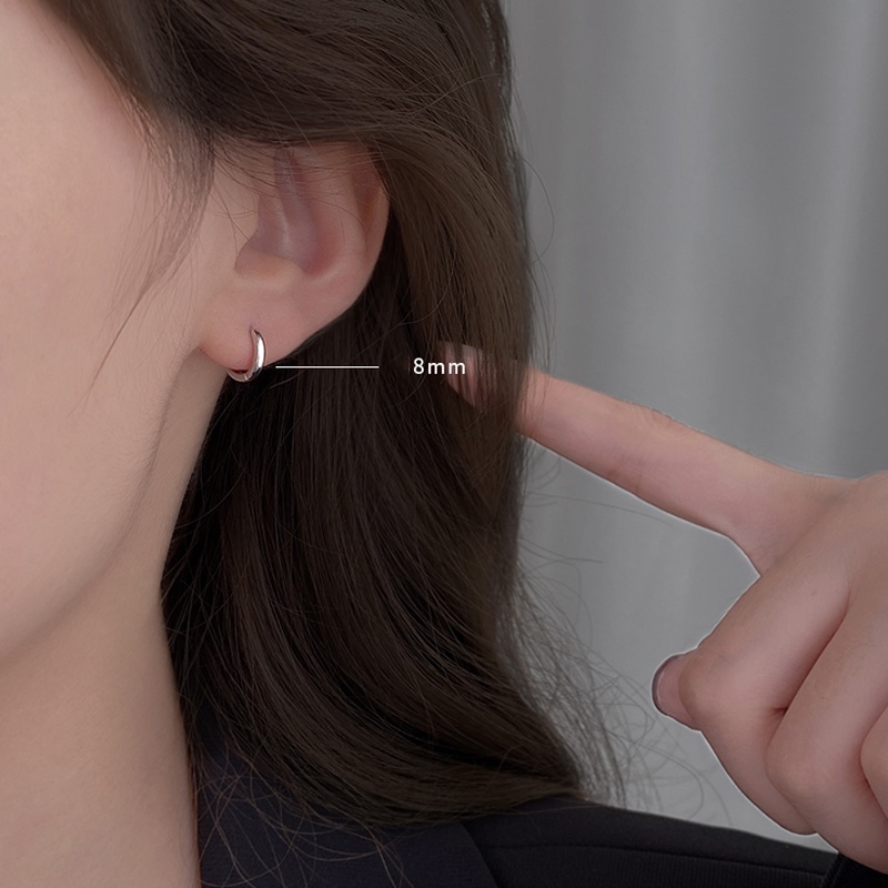 Papaozhu 1PC Sederhana Stainless Steel Anting Hoop Kecil Untuk Pria Wanita Punk Piercing Cartilage Earring Fashion Perhiasan Telinga Pakaian Sehari-Hari