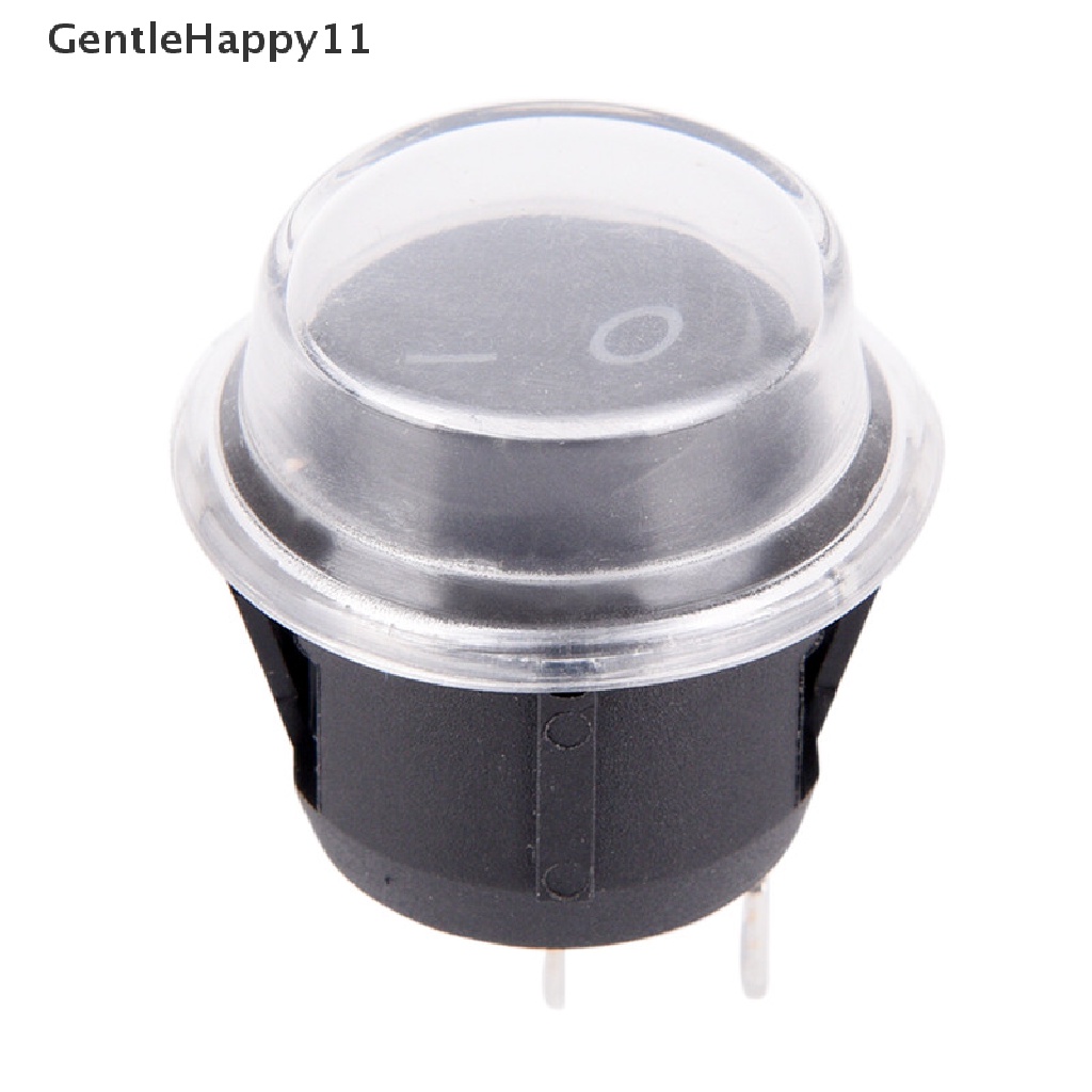 Gentlehappy 1Pc 2-PIN ON-OFF SPST Bulat Dot Mobil Auto Rocker Toggle Switch+Cover Anti Air id