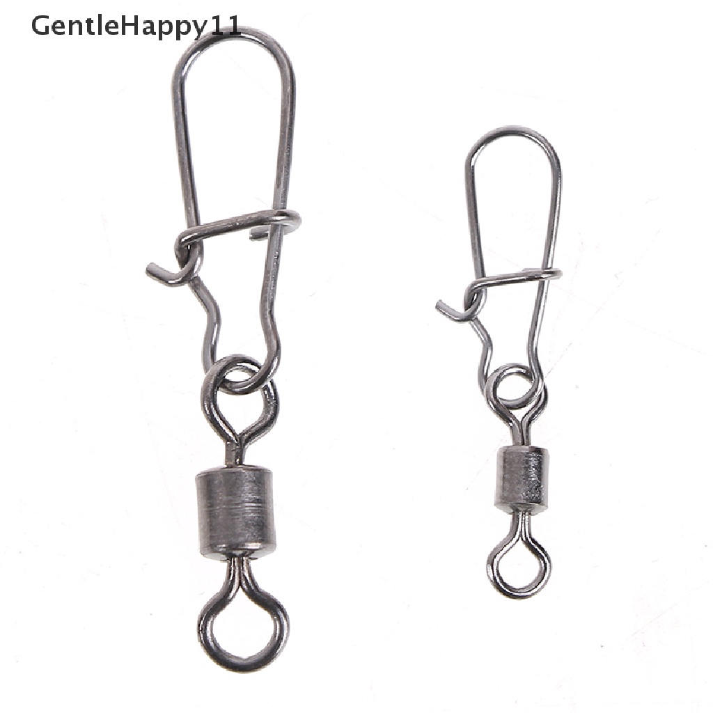 Gentlehappy 200Pcs stainless rolling swivel Bagus snap lure Konektor Memancing Putar snap id