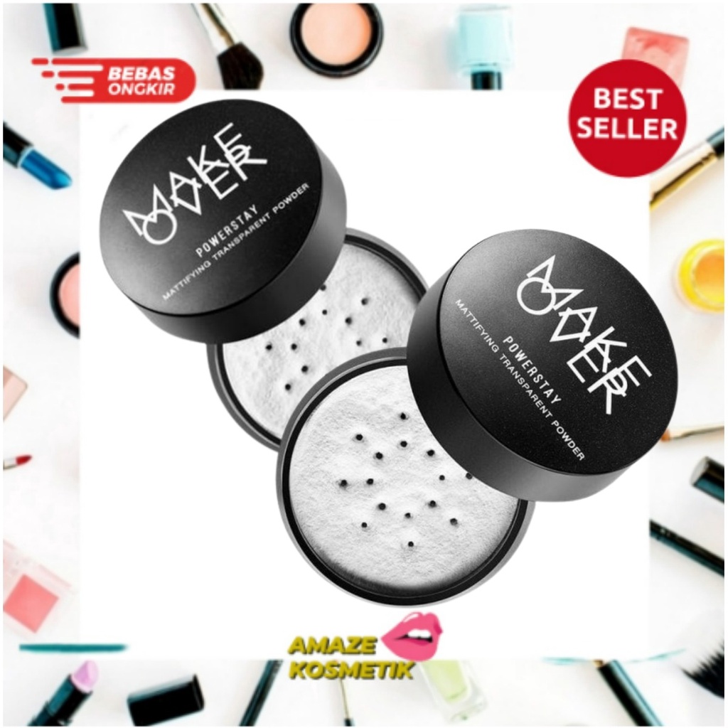 MAKE OVER Powerstay Mattifying Transparent Powder 11 g - Bedak Tabur [ Amaze_Kosmetik ]