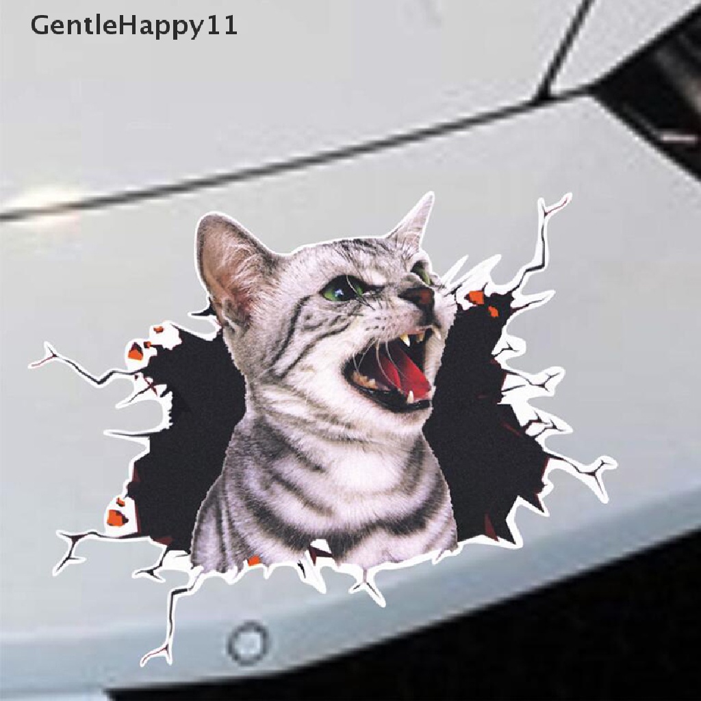 Gentlehappy Waterproof 3D Kucing Lucu Stiker Mobil Stiker Dinding Kamar Mandi Toilet Lucu Dekorasi Rumah id