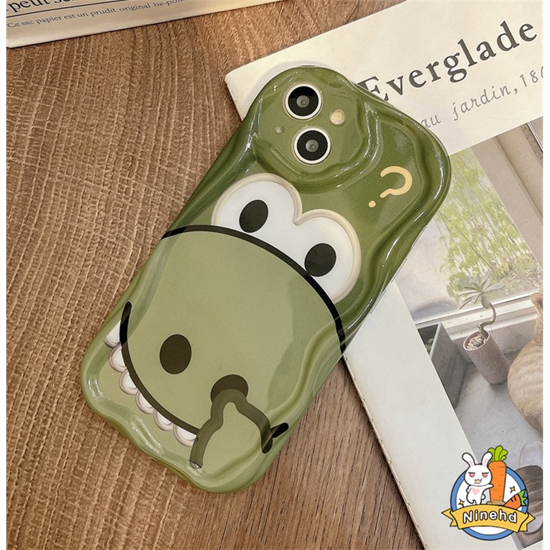 IPHONE Casing Kompatibel Untuk Iphone14 13 12 11 Pro Max X Xr Xs Max8 7 6 6s Plus SE 2020 Hidung Lucu Menggali Pola Hewan Hijau Casing Ponsel Anti Jatuh Kreatif Silikon Lembut TPU Penutup Belakang