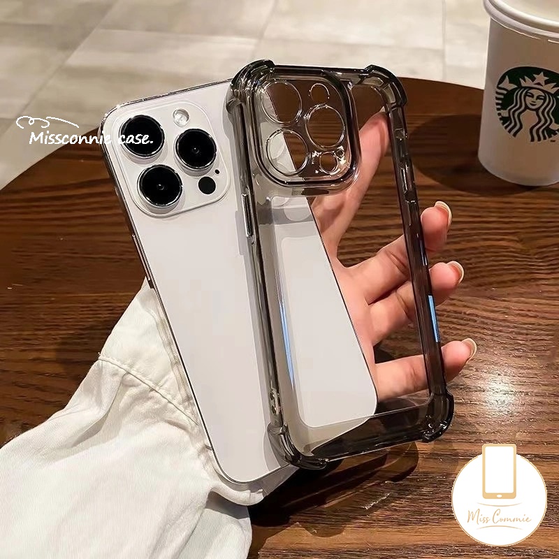 IPHONE Plating Electroplated Buttons Phone Case Kompatibel Untuk Iphone7 8 Plus XR X XS Max11 13 14 12 Pro Max Mewah Simple Macaron Warna Permen Tahan Guncangan Lembut TPU Penutup Belakang