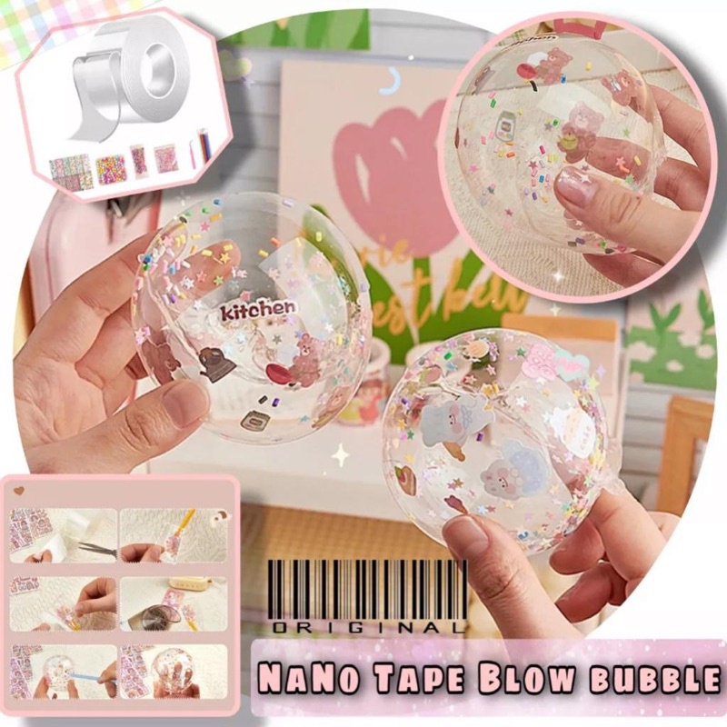 DIY Nano tape Sanrio Blow Bubble bisa ditiup bola dekoratif