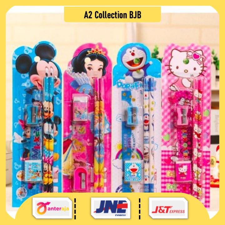 

A2 | ALAT TULIS SET MINI STATIONARY SET SEKOLAH 5 IN 1 PENSIL SET KARAKTER 5IN1 KARTUN