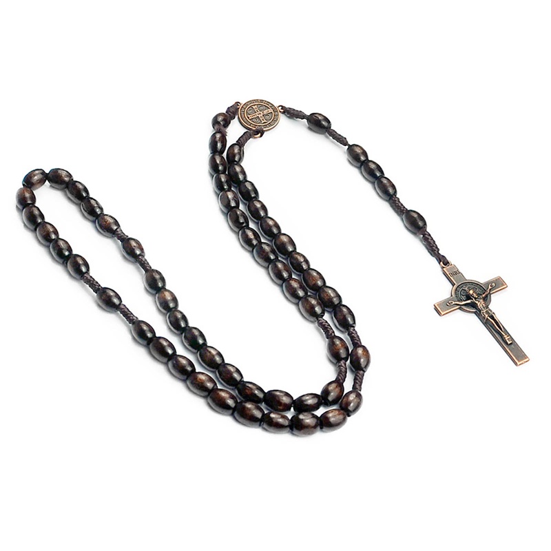 Kalung Rosario Tasbih Kayu Salib