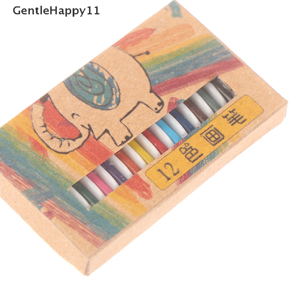 Gentlehappy 12Pcs/set1per12rumah Boneka Miniatur Krayon Warna-Warni Aksesoris Mainan Untuk Hadiah Anak id