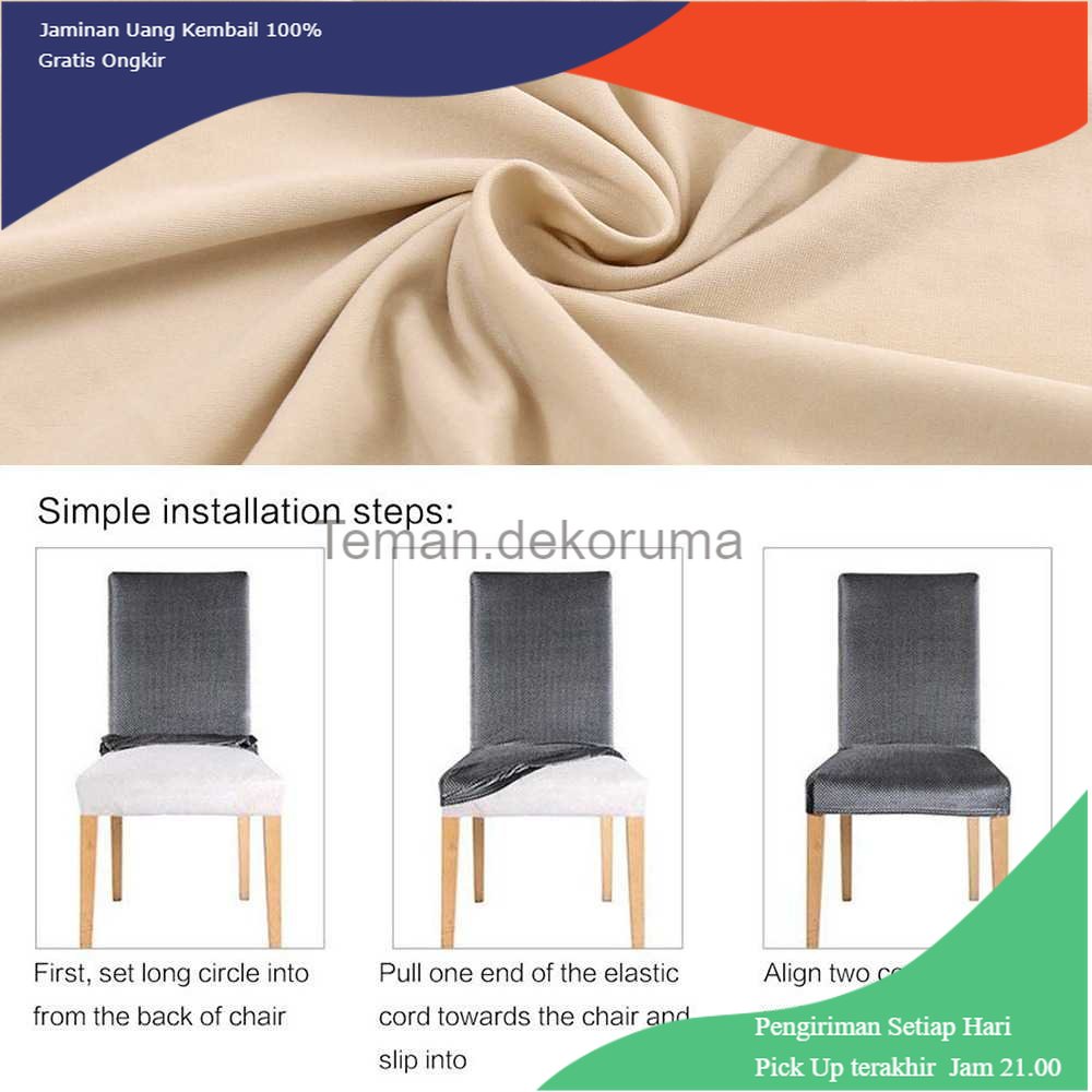 TD - RTG KFETHIN Sarung Kursi Makan Restoran Hotel Elastic Dining Chair Cover - KF55