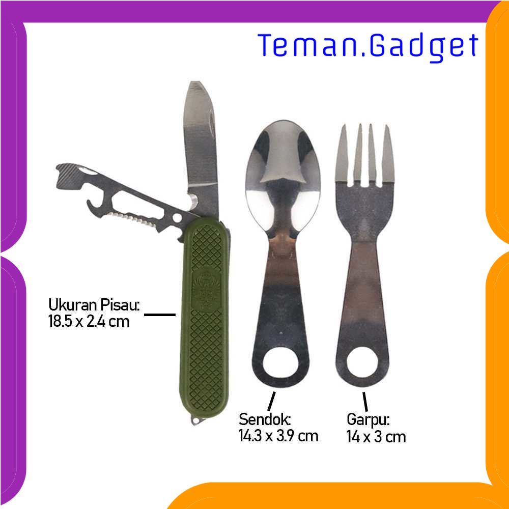 TG - DPR SunnyOutdoor Sendok Garpu Pisau Lipat Multitool Stainless Steel - SV4