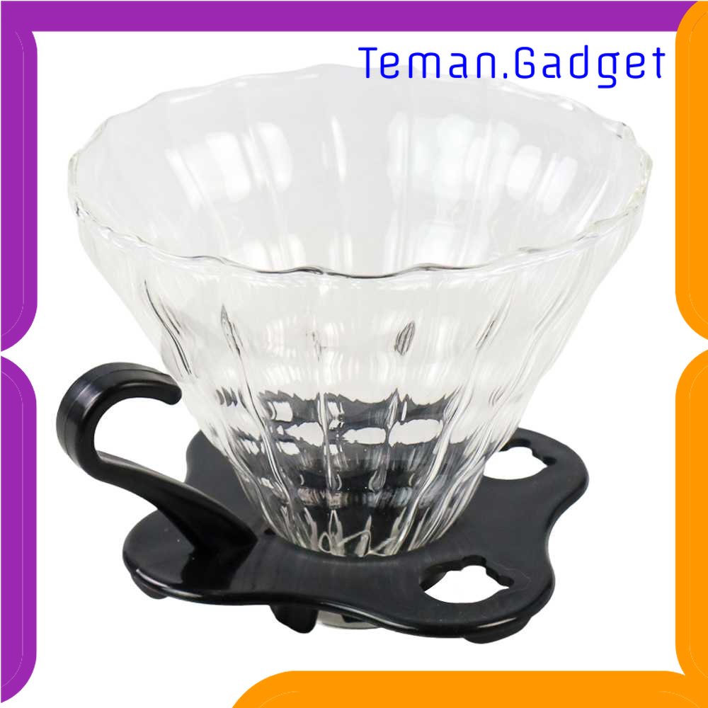 TG - DPR DUOLVQI Wadah Filter Kopi Kaca V60 Reusable Glass Coffee Dripper - SD-8106
