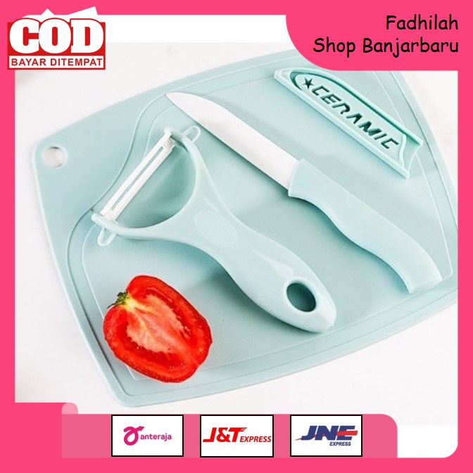 PISAU SET TALENAN 3IN1 STAINLESS PISAU PENGUPAS BUAH SAYUR DAPUR KNIFE PEELER FRUIT CHOPPING | FADHILAH SHOP BJB