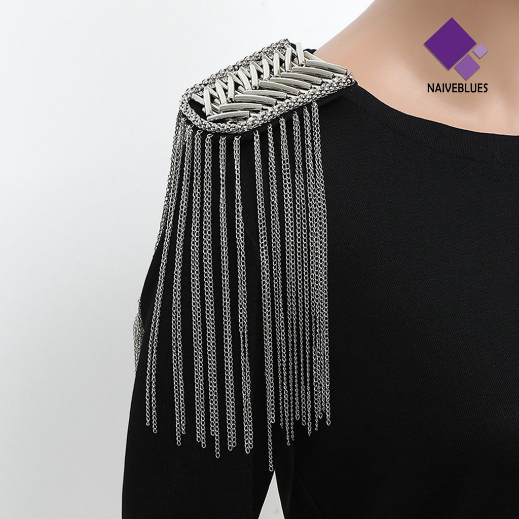 &lt; Naiveblues &gt; Bahu Epaulette Menawan Aksesoris Pakaian Hias Rumbai Menghias Bahu Mengkilap Handmade Epaulet Jewelry