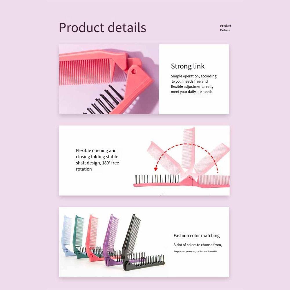 Needway Sisir Rambut Lipat Portable Perawatan Rambut Aksesoris Rambut Penggunaan Ganda Dua Macam Sisir Gigi Sikat Rambut