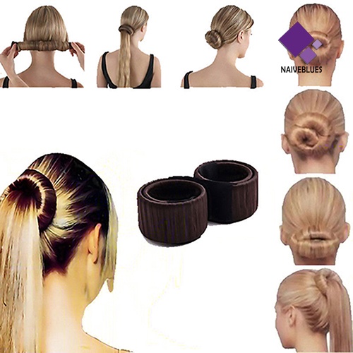 &lt; Naiveblues &gt; Fashion Wanita Twist Hair Bun Maker Donut Kepang Pemegang Aksesori