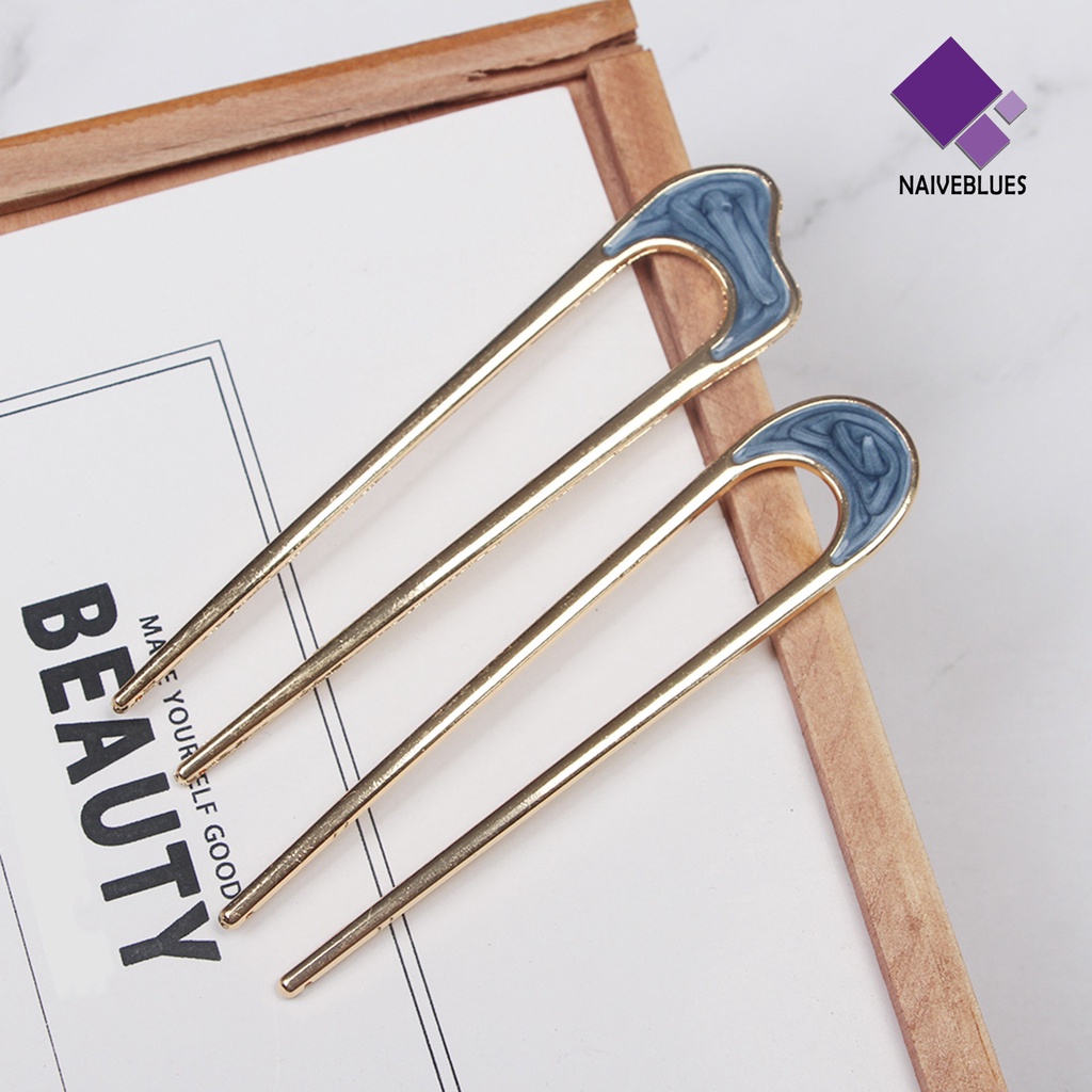 &lt; Naiveblues &gt; U-shaped Minimalist Hairpin Iron Bun Maker Fashion Tongkat Aksesoris Rambut