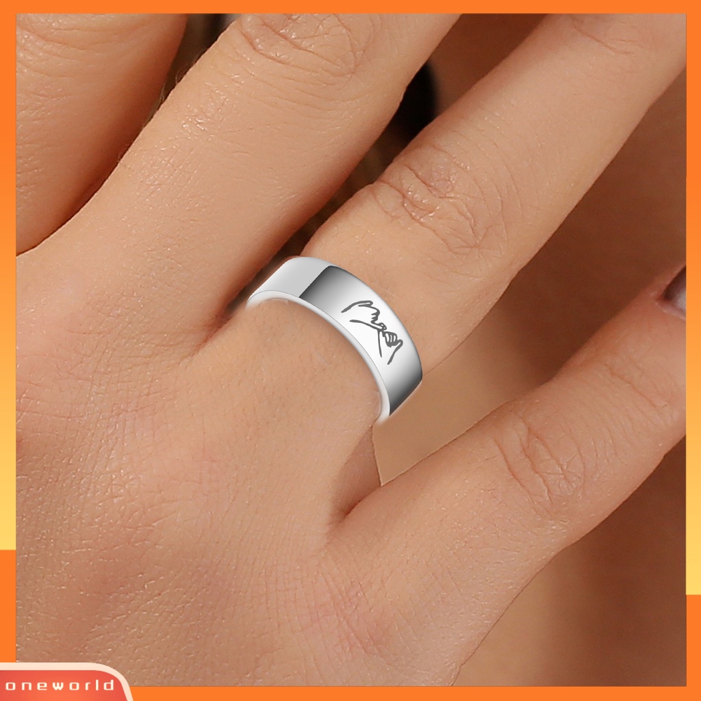 [EONE] Cincin Pasangan I Love You Tulisan Hias Kasual Memoles Semua Pertandingan Hadiah Perhiasan Stainless Steel Pria Wanita Tangan Di Tangan Jari Cincin Pernikahan Band Untuk Hari Kasih Sayang