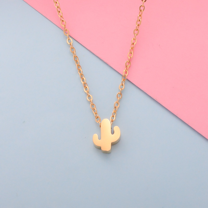 8004 Kalung kaktus titanium stainless steel 316L berkualitas import anti karat bisa bayar di tempat
