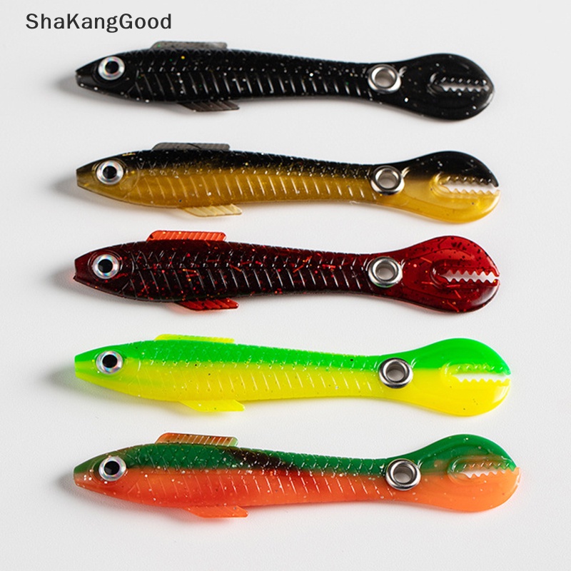 Skid 10 cm Shad Pike Lure Swim Square Tail Untuk Pike Tengger Lele Zander Umpan Buatan Lembut Permainan Besar Alat Pancing SKK