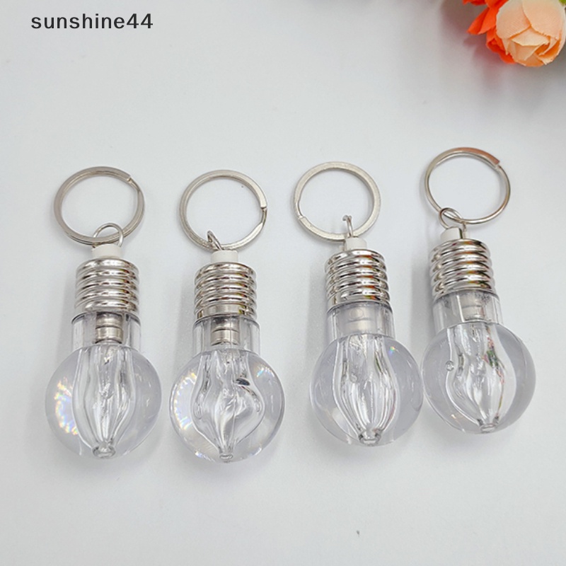 Sunshine Novelty Lighg Bohlam Lampu LED Mini Gantungan Kunci Key Ring Menyala Kunci Ring Lamp ID