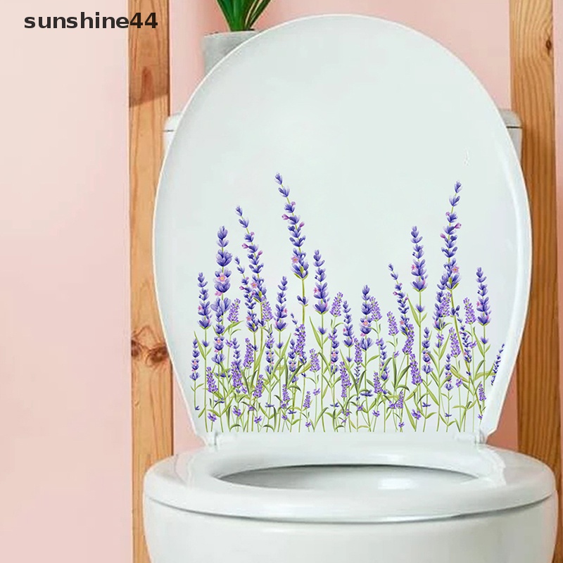 Sunshine 1PC Bunga Burung Toilet Stiker WC Self Adhesive Paings Removable Kamar Mandi Decal Hias Dekorasi Ruangan Stiker Dinding ID