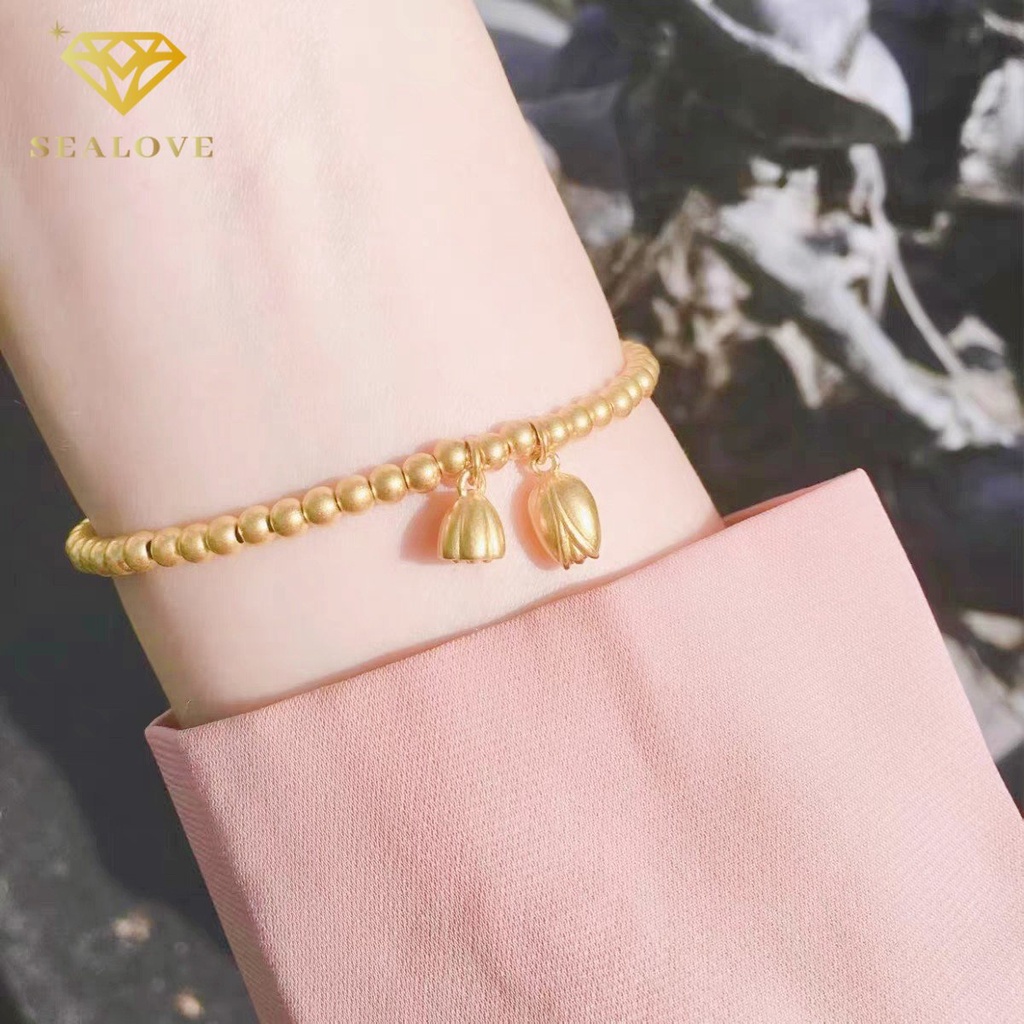 Gelang Titanium Wanita Anti Karat Bunga Teratai Dan Buahnya Artinya Moral Yang Bagus Aksesoris Fashion Korean Style COD