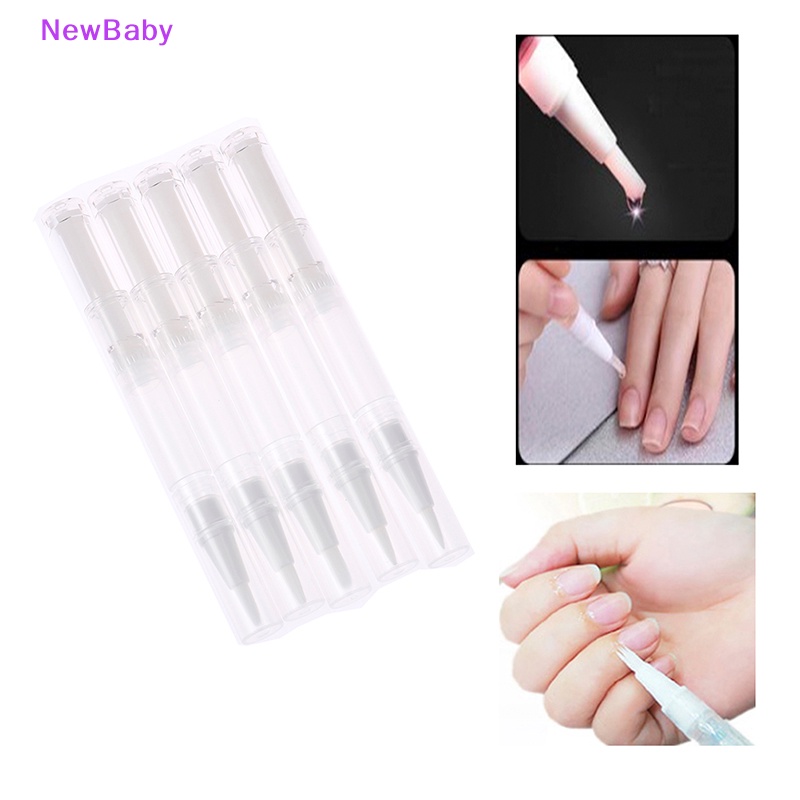 Newbaby 5pcs 3ml Travel Pen Twist Kosong Dengan Kuas Wadah Kosmetik Minyak Kuku Lip Balm ID