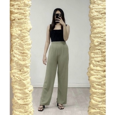 Kulot Knit Pants Highwaist / Cullote Pants Premium Bahan Halus Tebal INFF