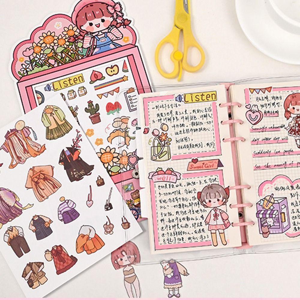 [Elegan] Membuat Sendiri Putri Stiker Kartun Siswa Scrapbooking Anak Hadiah Mainan Album Pribadi Jurnal Putri Stiker Hidup