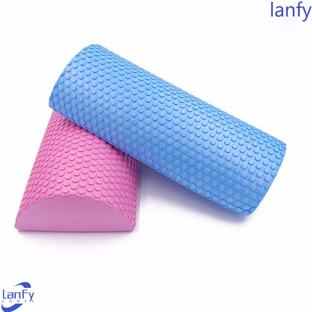 Lanfy Setengah Bulat Yoga Blok 30-45 cm Otot Pijat Terapi Fisik Yoga Kolom Gym Kebugaran Busa Roller Otot Restorasi